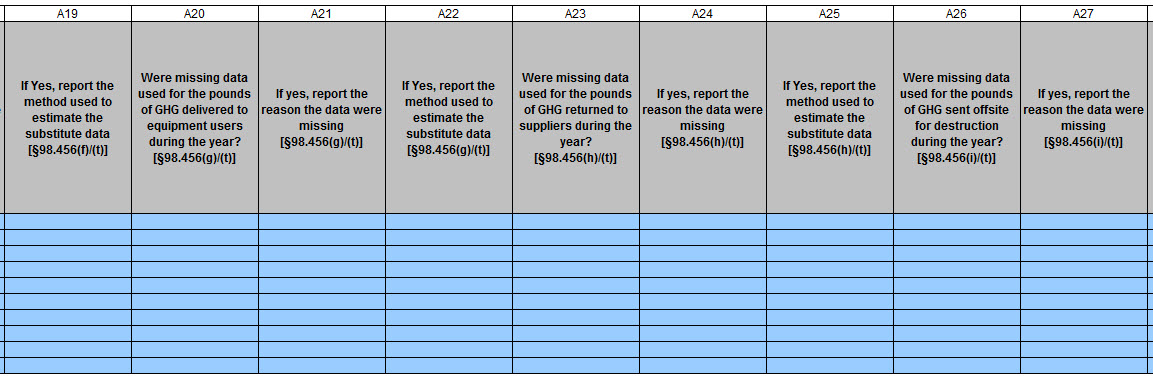 Image of the Subpart SS reporting form table.